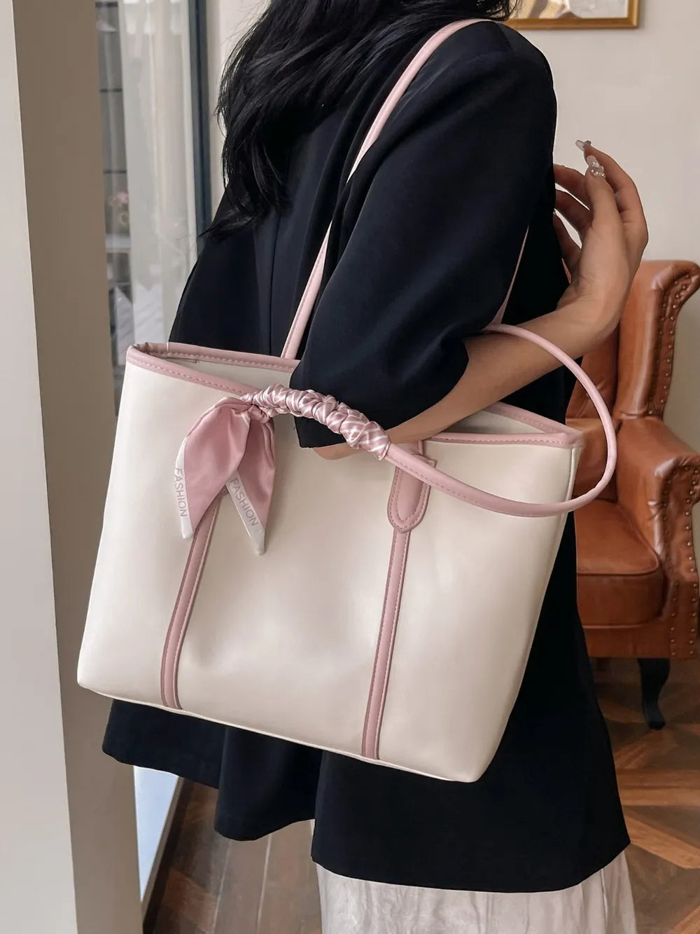 PU Leather Tote Bag - Premium Tote Bag from Trendsi - Just $35.99! Shop now at Handbags Specialist Headquarter