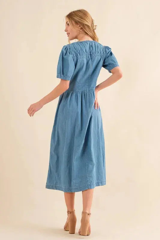 And The Why Plus Size Washed Chambray Midi Dress.