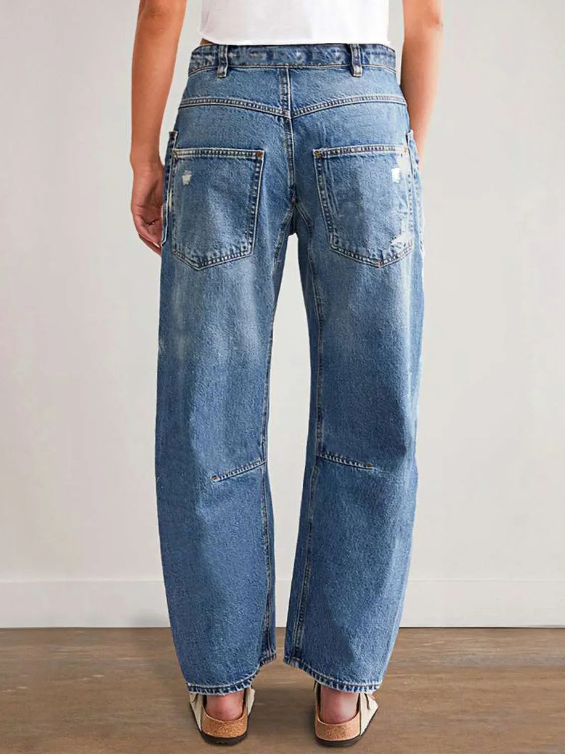 Distressed Jeans with Pockets - Premium Women / Jeans & Denim from Trendsi - Just $35.86! Shop now at Handbags Specialist Headquarter