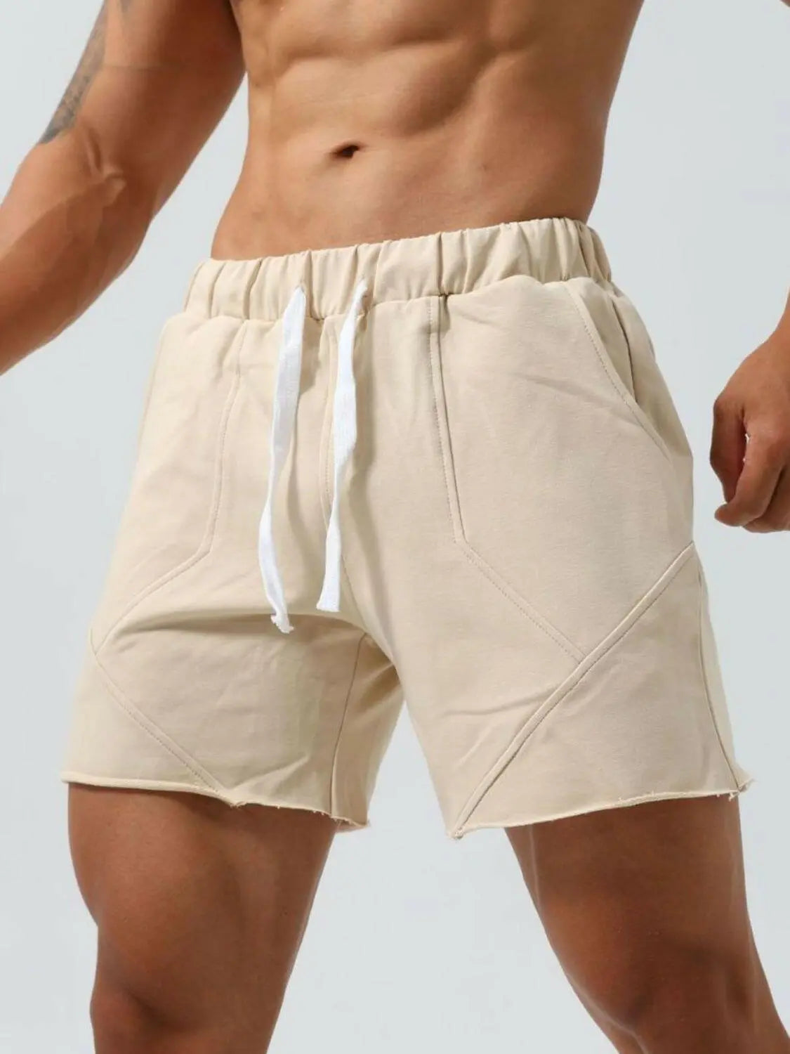 Men's Plus Size Drawstring Elastic Waist Shorts.