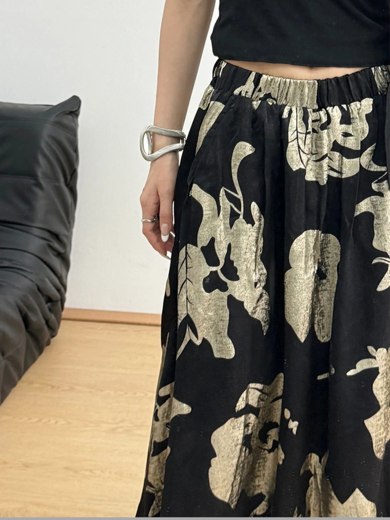 Printed Wide Leg Skirt - Premium Skirts from Trendsi - Just $54.99! Shop now at Handbags Specialist Headquarter