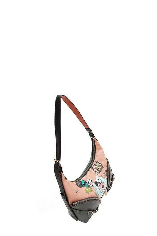Nicole Lee USA Party King Shoulder Bag with 2 Accessory Pockets Front.