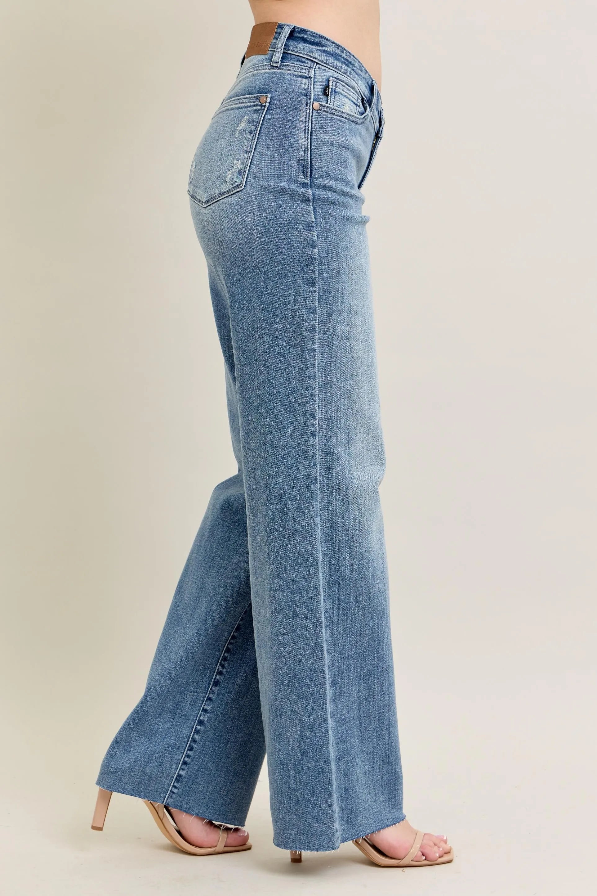 Judy Blue Full Size V - Front Baggy Jeans Plus Size - Premium Women / Jeans & Denim from Trendsi - Just $72.99! Shop now at Handbags Specialist Headquarter
