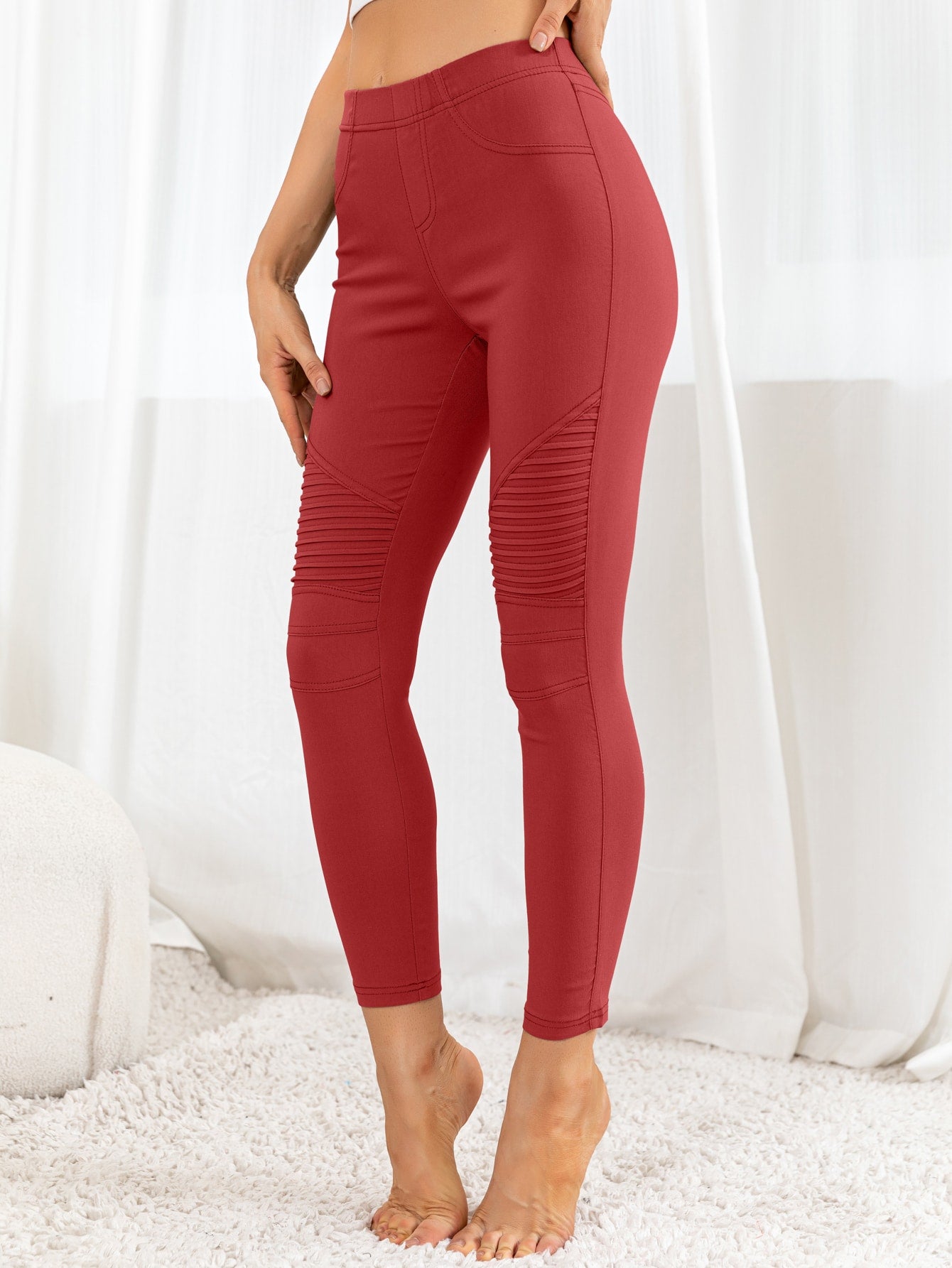 Ribbed Detail Leggings - Premium Leggings from Trendsi - Just $41.13! Shop now at Handbags Specialist Headquarter