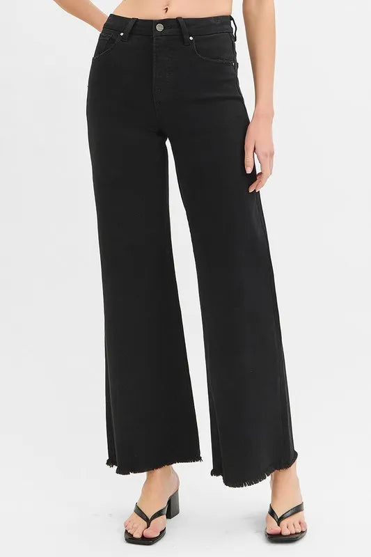 RISEN Full Size Tummy Control High Rise Wide Jeans Plus Size - Premium Women / Jeans & Denim from Trendsi - Just $58.99! Shop now at Handbags Specialist Headquarter