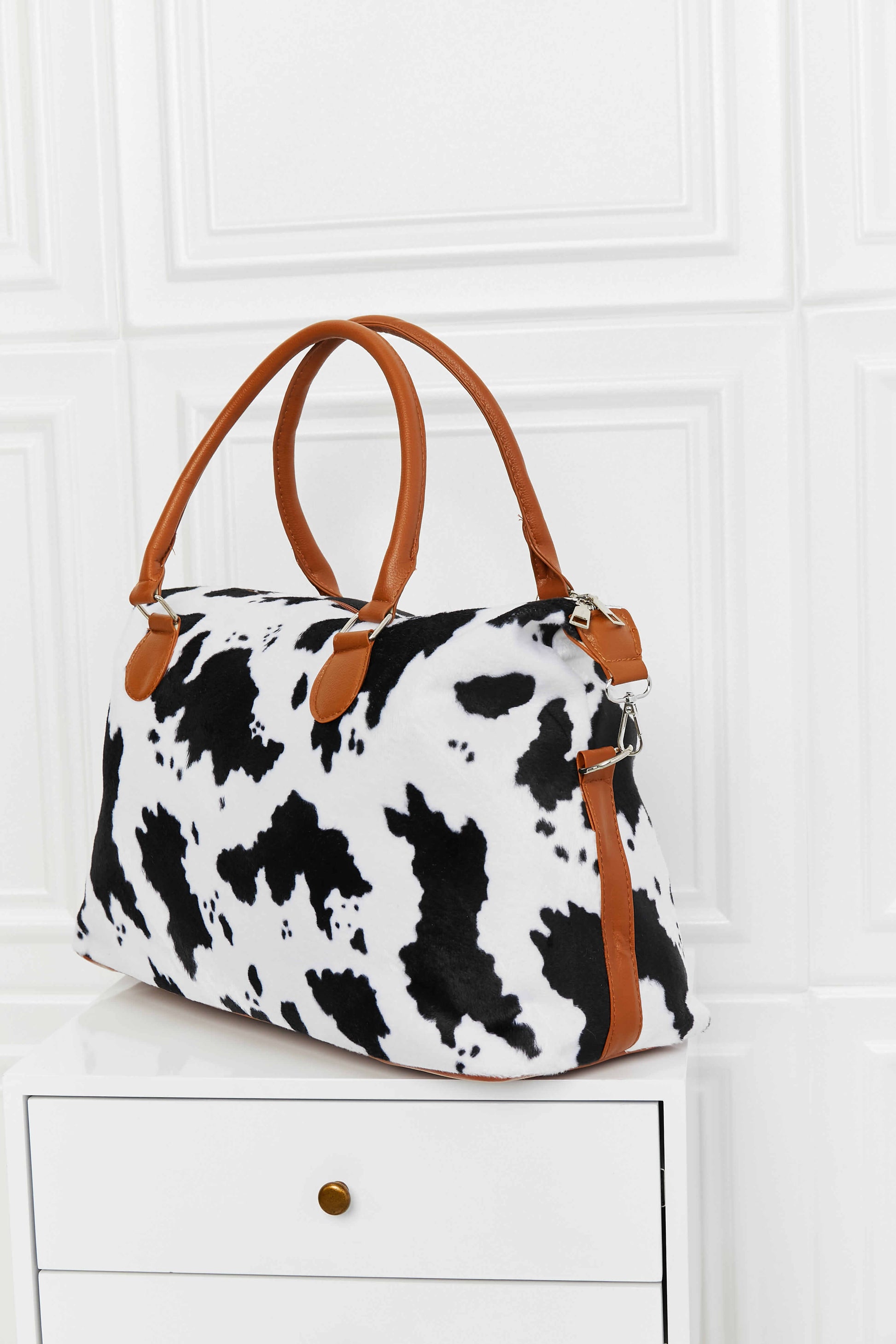 Animal Print Brushed Weekender Bag - Premium Weekender Bag from Trendsi - Just $43.99! Shop now at Handbags Specialist Headquarter