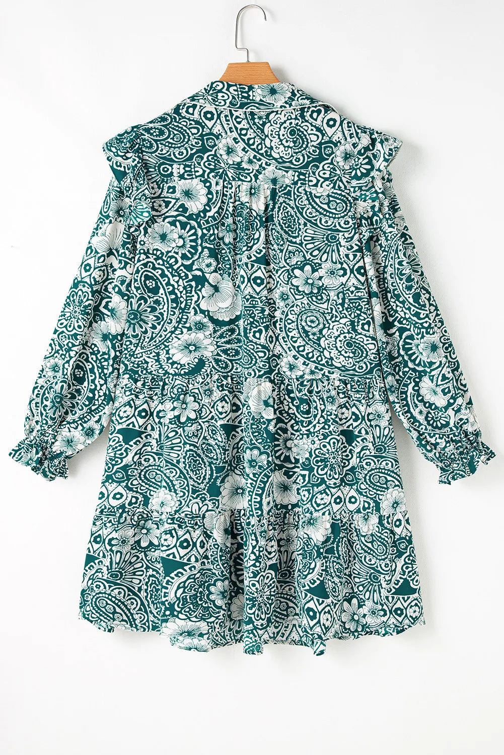 Plus Size Ruffled Printed Flounce Sleeve Dress - Premium Dresses from Trendsi - Just $44.99! Shop now at Handbags Specialist Headquarter