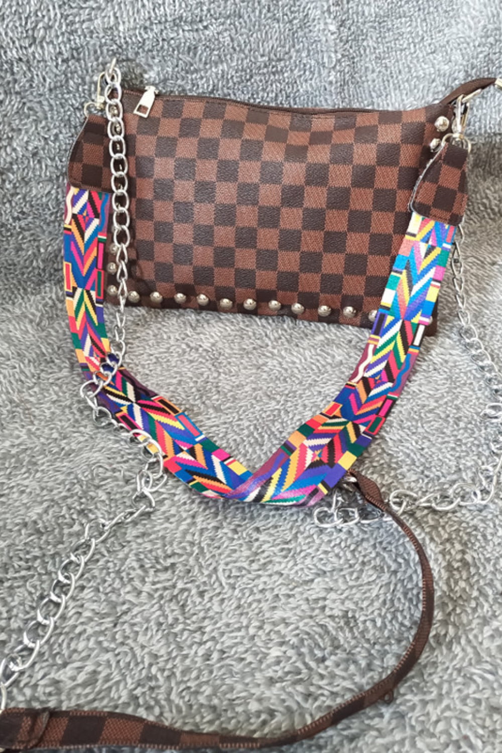 Adored PU Leather Studded Shoulder Bag - Premium handbags from Trendsi - Just $24.99! Shop now at Handbags Specialist Headquarter