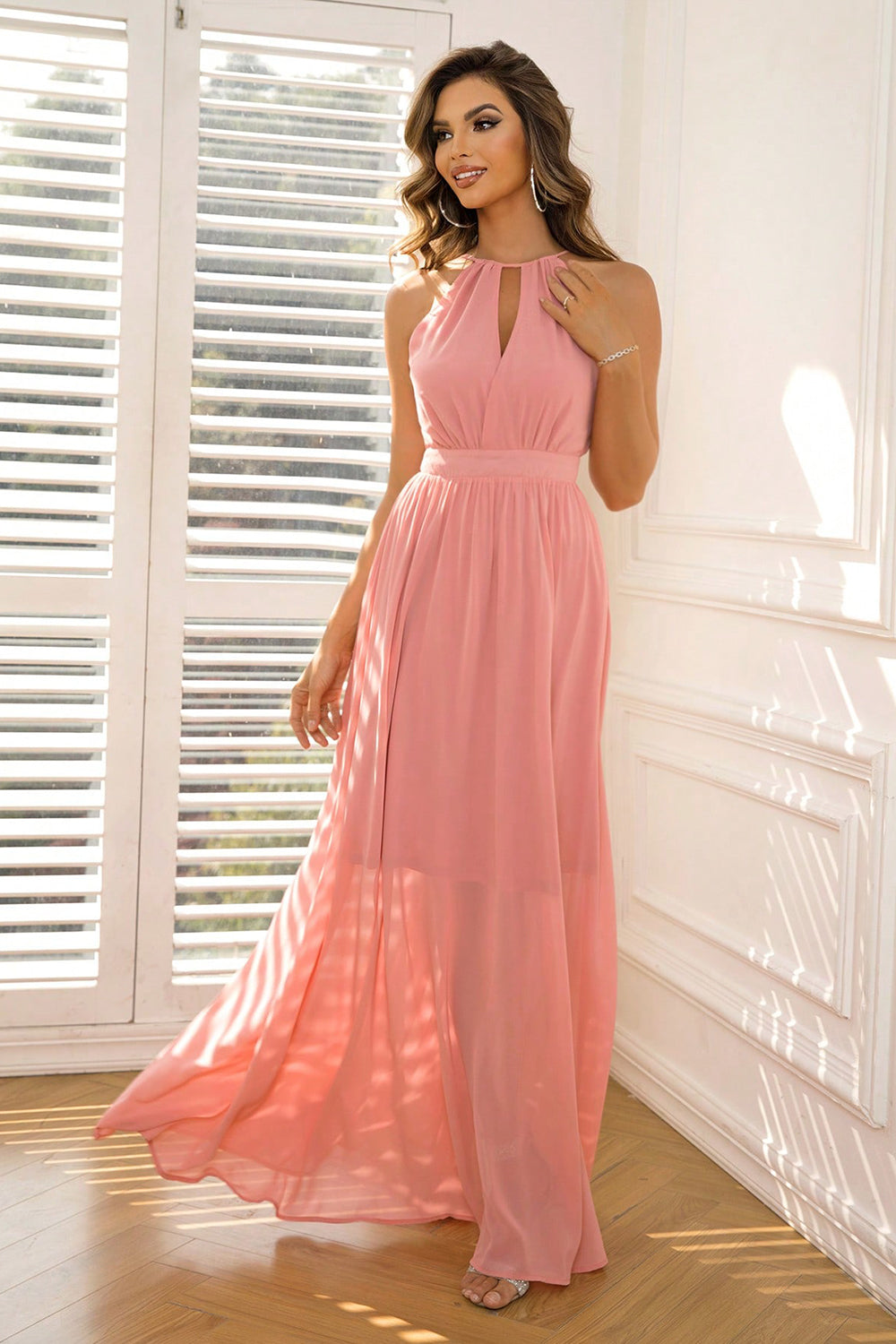 Tied Cutout Sleeveless Maxi Dress - Premium Maxi Dress from Trendsi - Just $50.99! Shop now at Handbags Specialist Headquarter