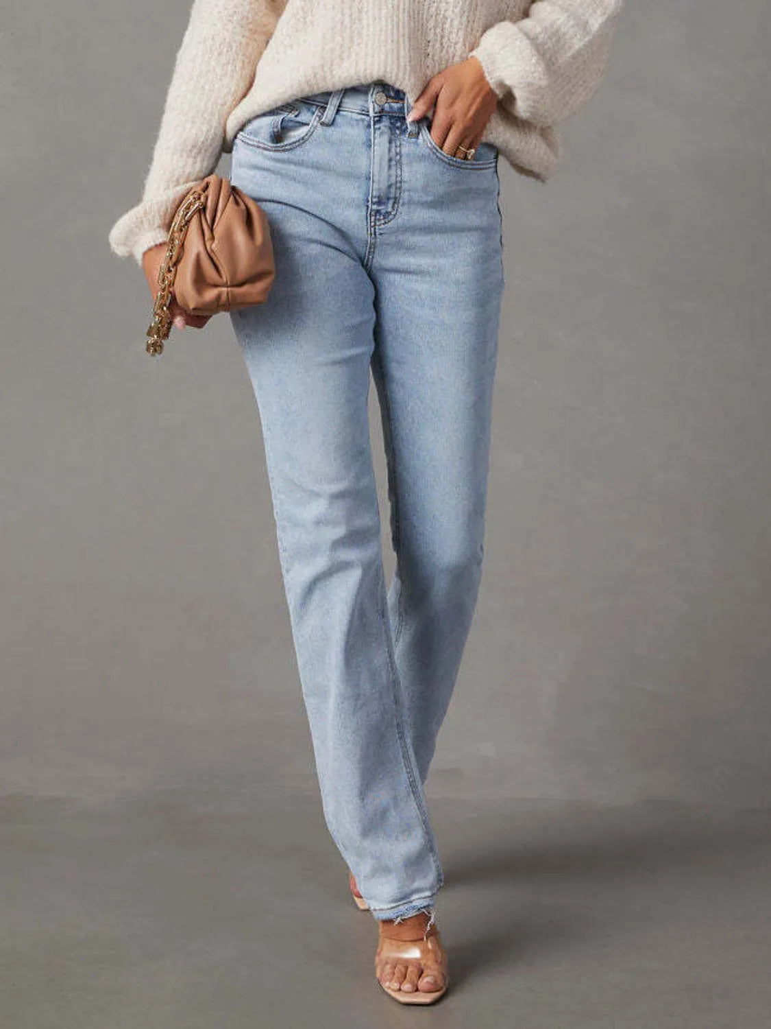 High Rise Jeans with Pockets - Premium Women / Jeans & Denim from Trendsi - Just $33.62! Shop now at Handbags Specialist Headquarter