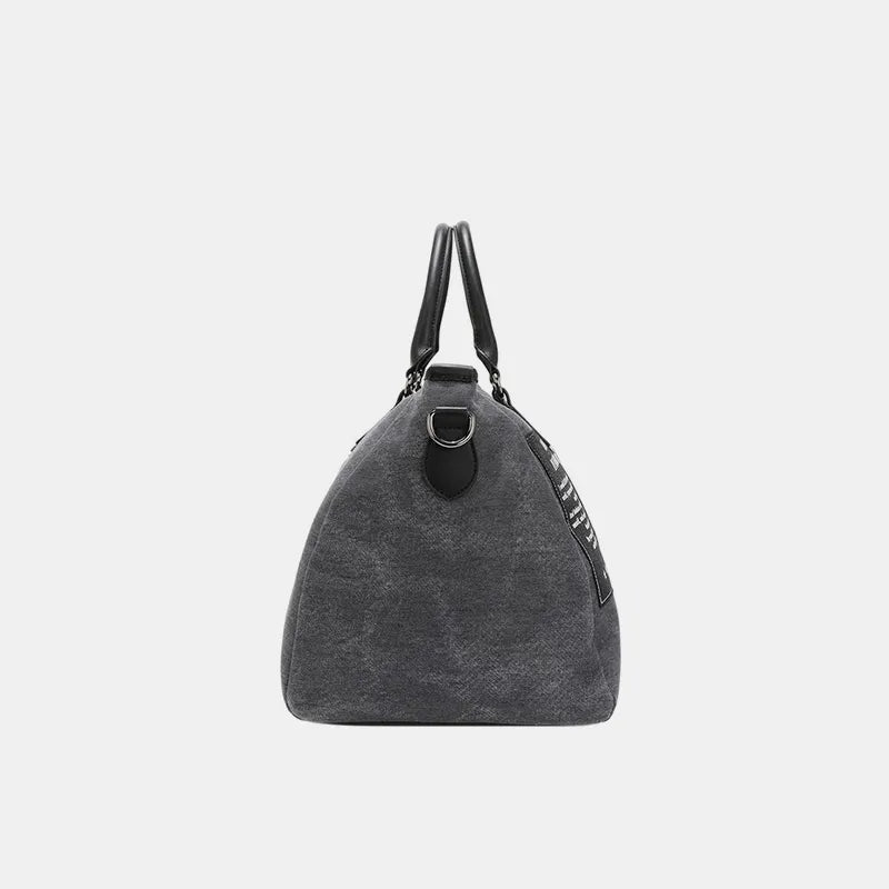 Nicole Lee USA Denim Patch Duffel - Premium travel-bag from Trendsi - Just $92.99! Shop now at Handbags Specialist Headquarter