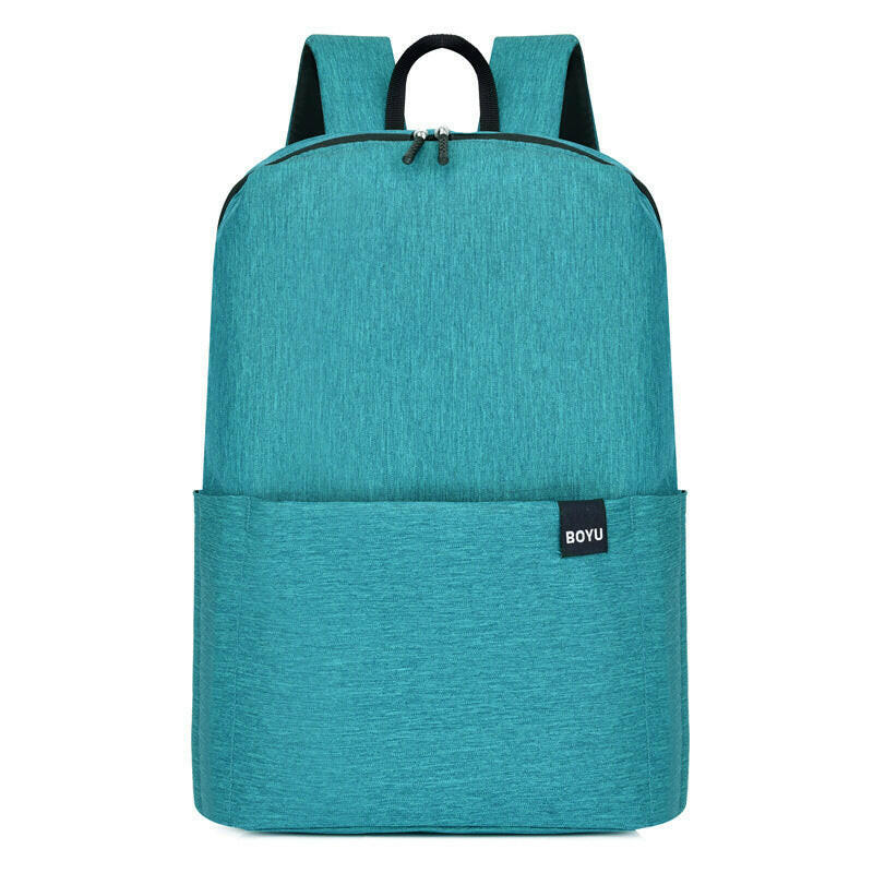 Solid Color Nylon Backpack Bag.