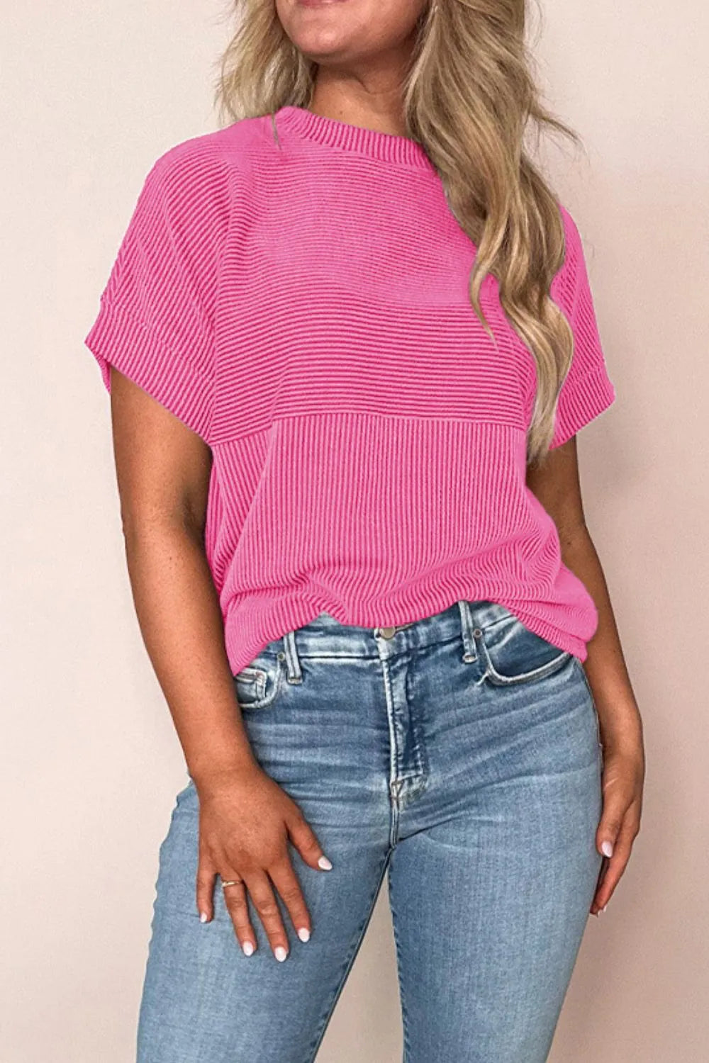 Mock Neck Short Sleeve T-Shirt - Premium Tops from Trendsi - Just $22.16! Shop now at Handbags Specialist Headquarter