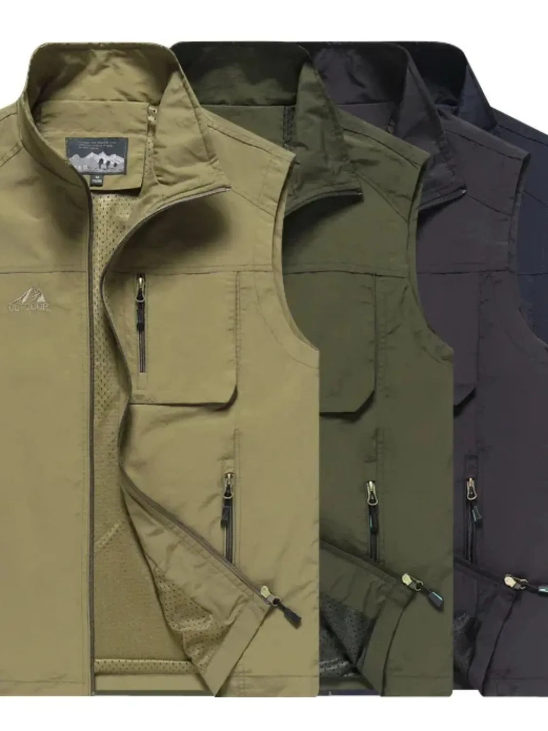 Men's Plus Size Zip Up Vest - Premium Men's Zip Up Vest from Trendsi - Just $66.60! Shop now at Handbags Specialist Headquarter