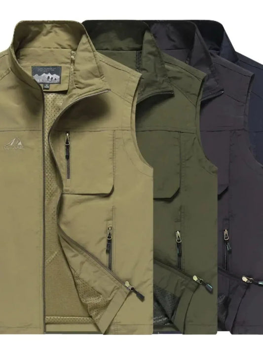 Men's Plus Size Zip Up Vest - Premium Men's Zip Up Vest from Trendsi - Just $66.60! Shop now at Handbags Specialist Headquarter