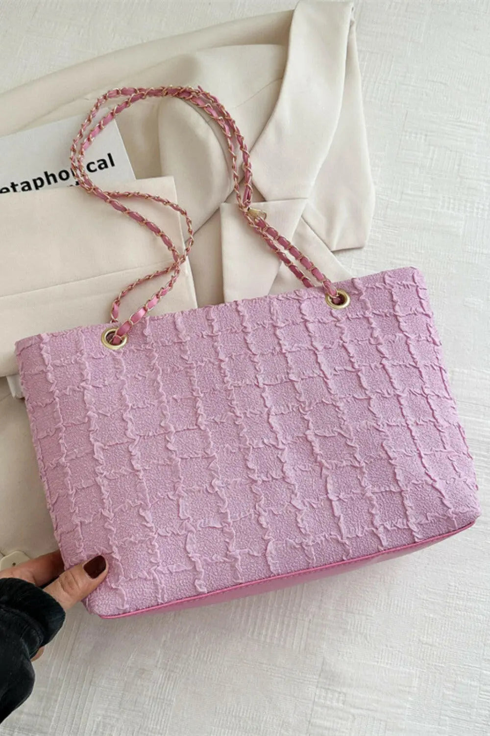 Polyester Texture Chain Tote bag.