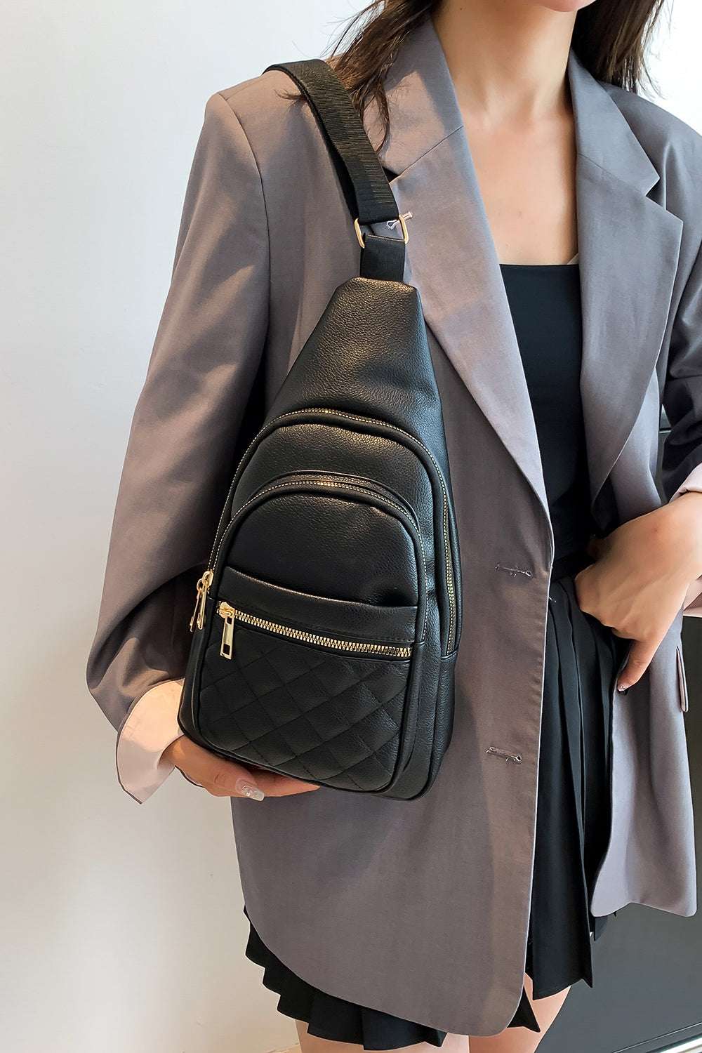 PU Leather Sling Bag - Premium Crossbody Bag from Trendsi - Just $25.99! Shop now at Handbags Specialist Headquarter