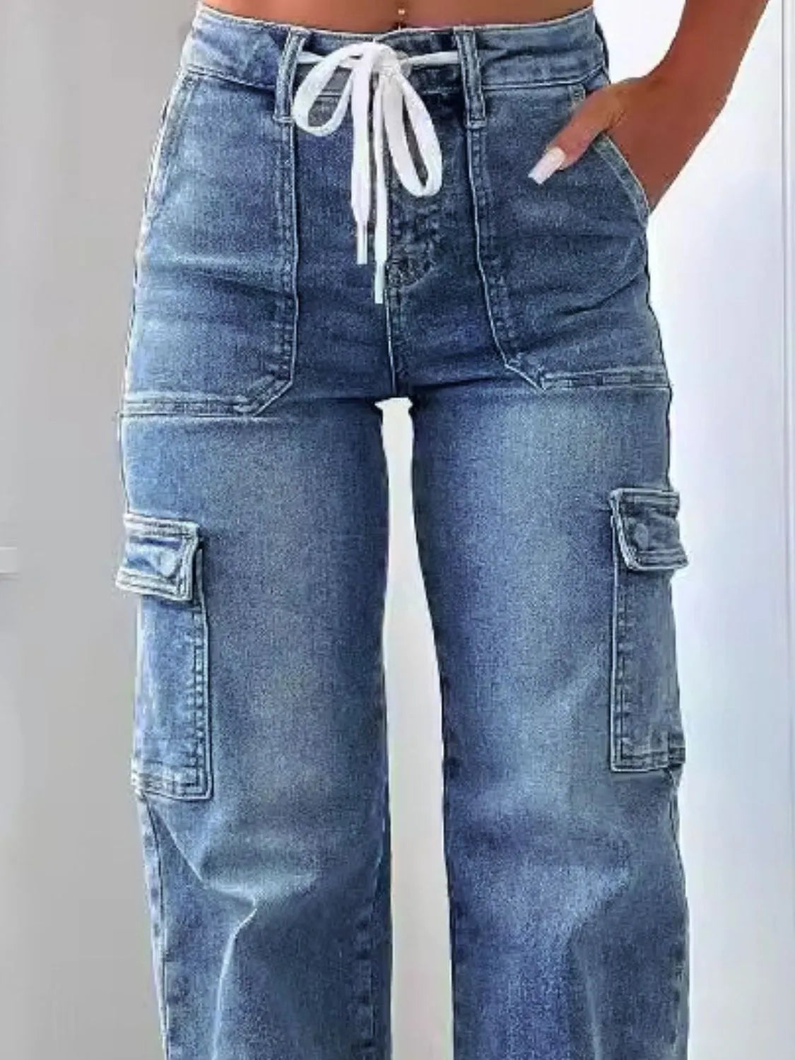 Washed Jeans with Pockets - Premium Women / Jeans & Denim from Trendsi - Just $37.28! Shop now at Handbags Specialist Headquarter