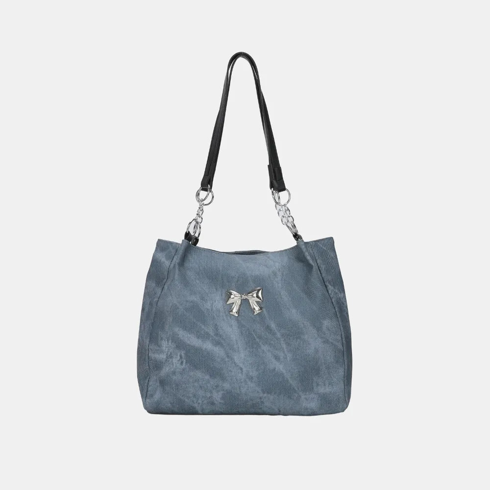 Bow Polyester Medium Tote Bag - Premium Tote Bag from Trendsi - Just $39.99! Shop now at Handbags Specialist Headquarter