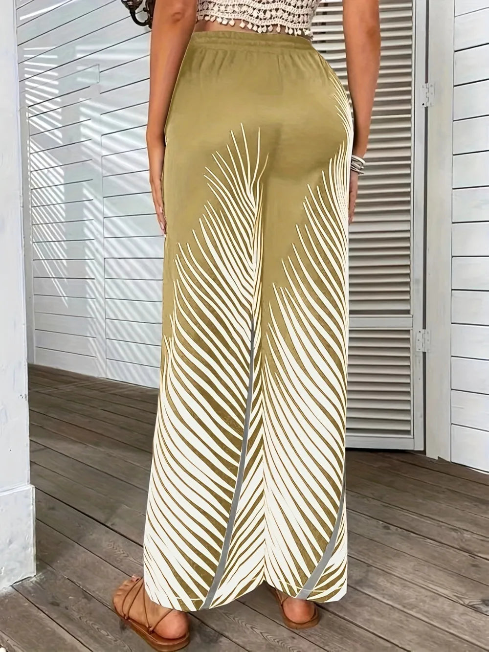 Printed Wide Leg Pants - Premium Women Pants from Trendsi - Just $26.99! Shop now at Handbags Specialist Headquarter