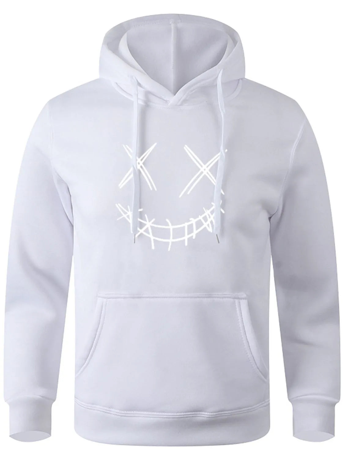 Men's Full Size Drawstring Graphic Long Sleeve Hoodie Plus Size - Premium Men's Sweatshirts from Trendsi - Just $22.56! Shop now at Handbags Specialist Headquarter