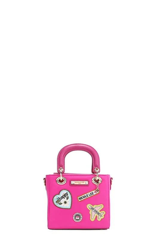 Nicole Lee USA Color Patch Handbag with Top Handle - Premium Tote Bag from Trendsi - Just $73.99! Shop now at Handbags Specialist Headquarter