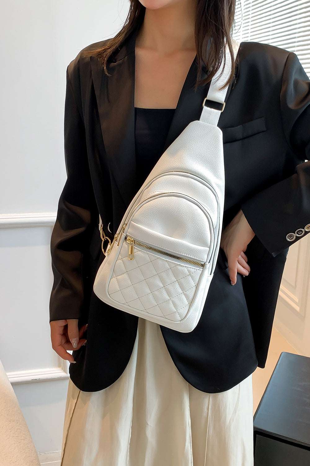 PU Leather Sling Bag - Premium Crossbody Bag from Trendsi - Just $25.99! Shop now at Handbags Specialist Headquarter