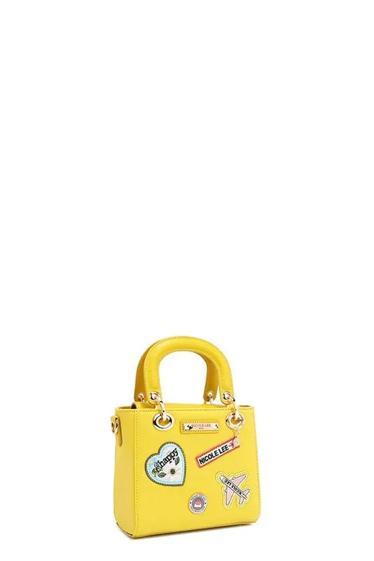 Nicole Lee USA Color Patch Handbag with Top Handle - Premium Tote Bag from Trendsi - Just $73.99! Shop now at Handbags Specialist Headquarter