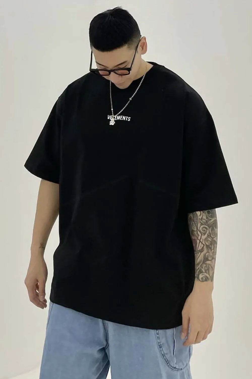 Men's Plus Size Round Neck Half Sleeve T-Shirt - Premium Men's T Shirt from Trendsi - Just $23.80! Shop now at Handbags Specialist Headquarter