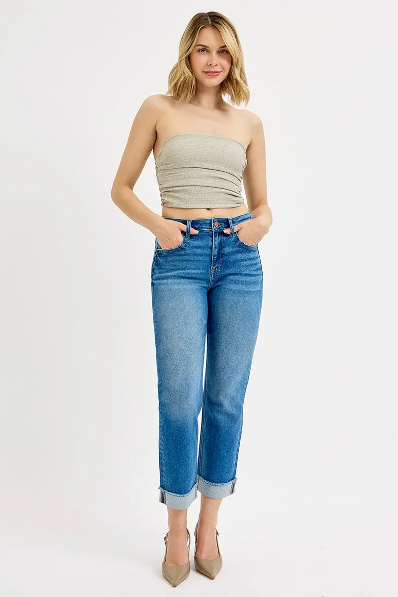RISEN Full Size High Rise Boyfriend Fit Ankle Jeans Plus SIze - Premium Women / Jeans & Denim from Trendsi - Just $65.99! Shop now at Handbags Specialist Headquarter