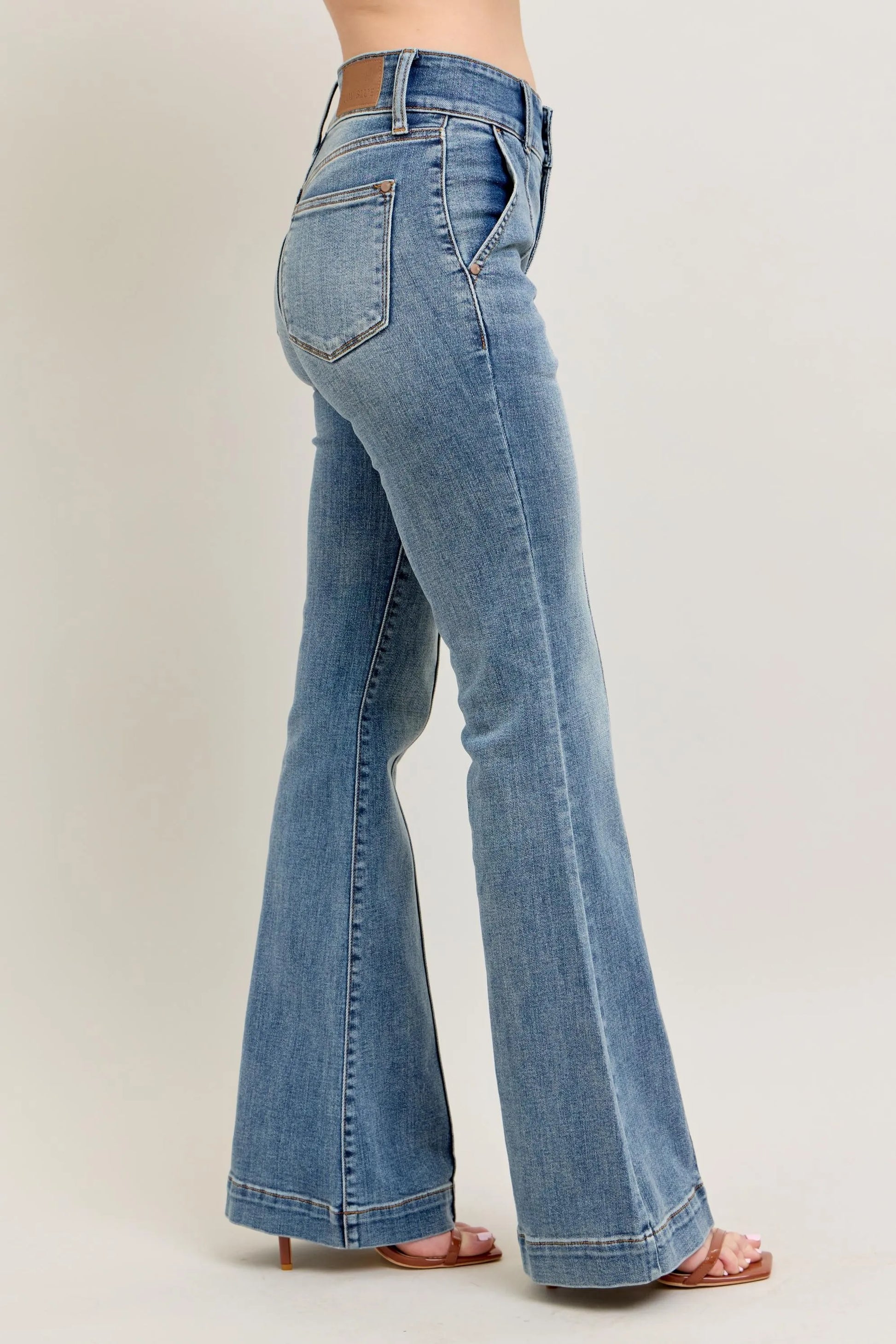 Judy Blue Full Size High-Waist Flare Denim Jeans with Front Seam Detail Plus Size - Premium Women / Jeans & Denim from Trendsi - Just $71.99! Shop now at Handbags Specialist Headquarter