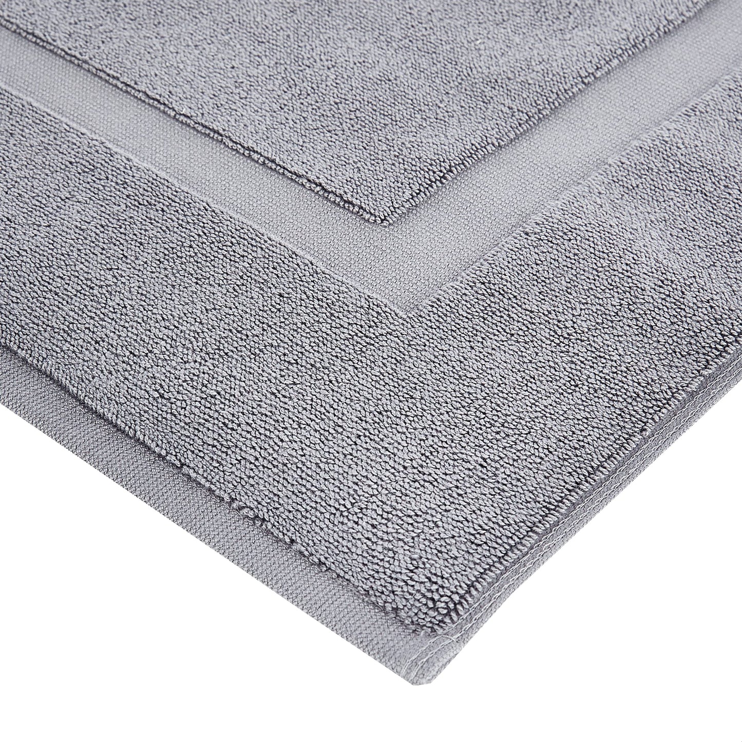 Soft Silver Banded Bath Rug Mat