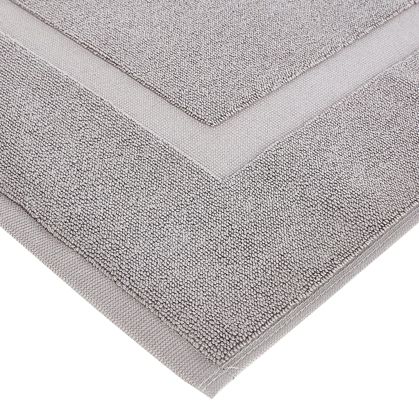 Soft Silver Banded Bath Rug Mat