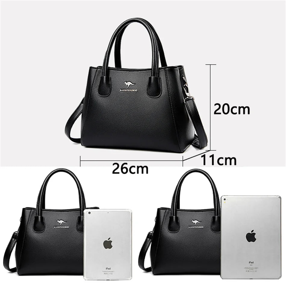 2 Layers Leather Luxury Handbags Women Bags Designer Handbags High Quality Small Casual Tote Bags For Women Shoulder Bag Winter - Premium  from eprolo - Just $71.32! Shop now at Handbags Specialist Headquarter