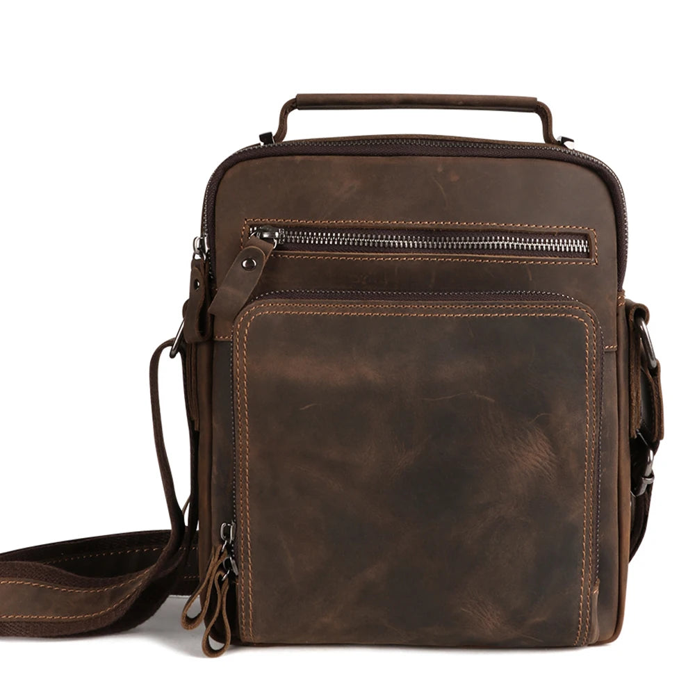 JOYIR New Genuine Leather Men Vintage Handbags Small Flap Men's Shoulder Bag Casual Office Messenger Bags Fashion Crossbody Bag - Premium from eprolo - Just $73.46! Shop now at Handbags Specialist Headquarter