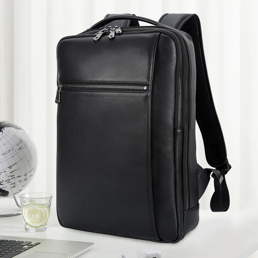 New Design Fashion Business Style Cowhide Computer Backpack Leather Stylish Laptop Bag High Quantity Leather Back Pack - Premium Backpack Bags from Handbags Specialist Headquarter - Just $165.99! Shop now at Handbags Specialist Headquarter