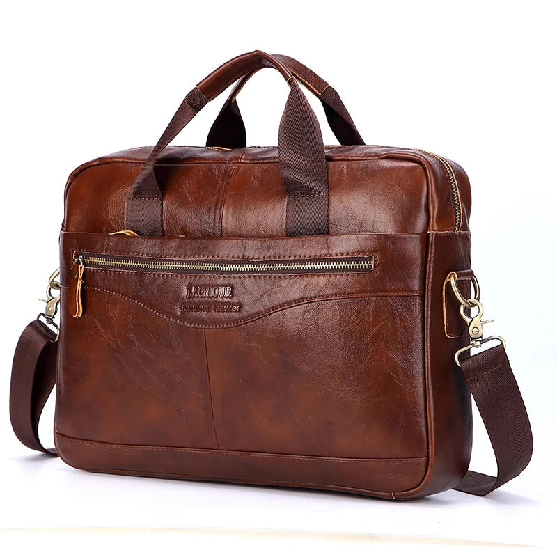Men Genuine Leather Handbags Casual Leather Laptop Bags Male Business Travel Messenger Bags Men's Crossbody Shoulder Bag - Premium from LACHIOUR Store - Just $169.99! Shop now at Handbags Specialist Headquarter