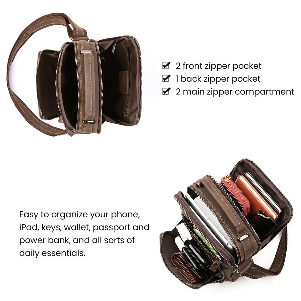JOYIR New Genuine Leather Men Vintage Handbags Small Flap Men's Shoulder Bag Casual Office Messenger Bags Fashion Crossbody Bag - Premium from eprolo - Just $73.46! Shop now at Handbags Specialist Headquarter