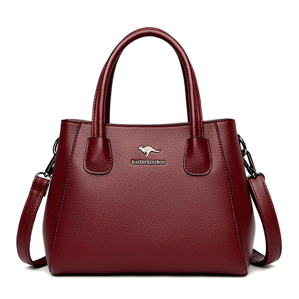 2 Layers Leather Luxury Handbags Women Bags Designer Handbags High Quality Small Casual Tote Bags For Women Shoulder Bag Winter - Premium from eprolo - Just $71.32! Shop now at Handbags Specialist Headquarter