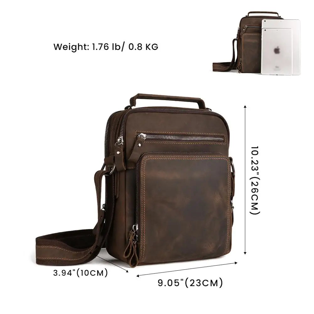 JOYIR New Genuine Leather Men Vintage Handbags Small Flap Men's Shoulder Bag Casual Office Messenger Bags Fashion Crossbody Bag - Premium from eprolo - Just $73.46! Shop now at Handbags Specialist Headquarter