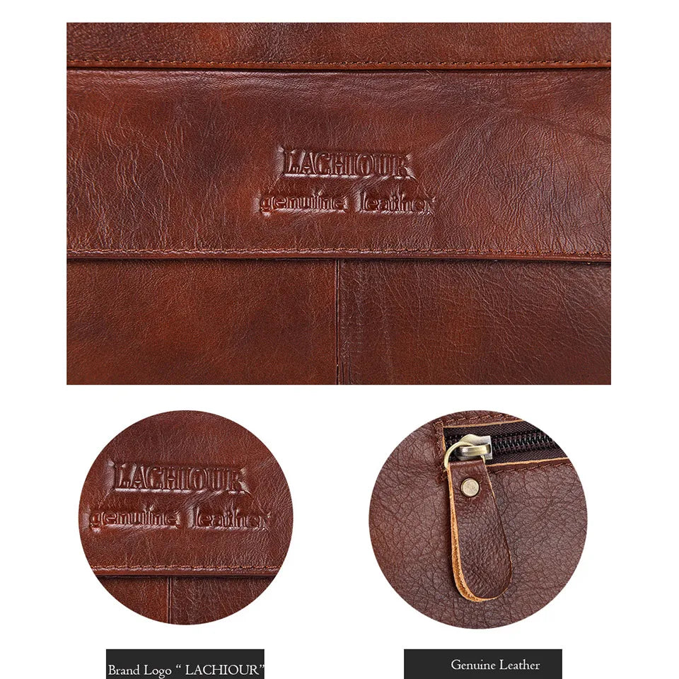 Men Genuine Leather Handbags Casual Leather Laptop Bags Male Business Travel Messenger Bags Men's Crossbody Shoulder Bag - Premium from LACHIOUR Store - Just $169.99! Shop now at Handbags Specialist Headquarter