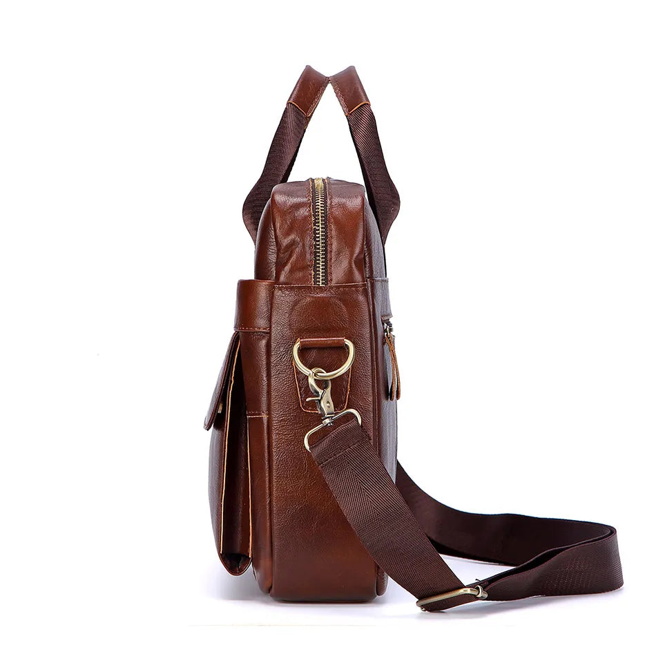 Men Genuine Leather Handbags Casual Leather Laptop Bags Male Business Travel Messenger Bags Men's Crossbody Shoulder Bag - Premium from LACHIOUR Store - Just $169.99! Shop now at Handbags Specialist Headquarter