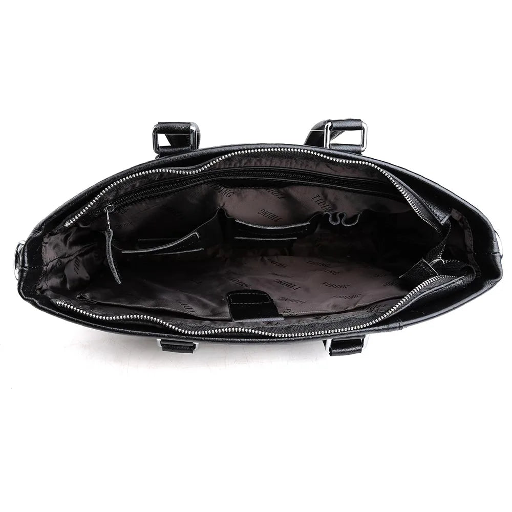 Leather Handbag Business Office Briefcase Genuine Leather Laptop Bag for Men - Premium Handbags from Handbags Specialist Headquarter - Just $102.99! Shop now at Handbags Specialist Headquarter
