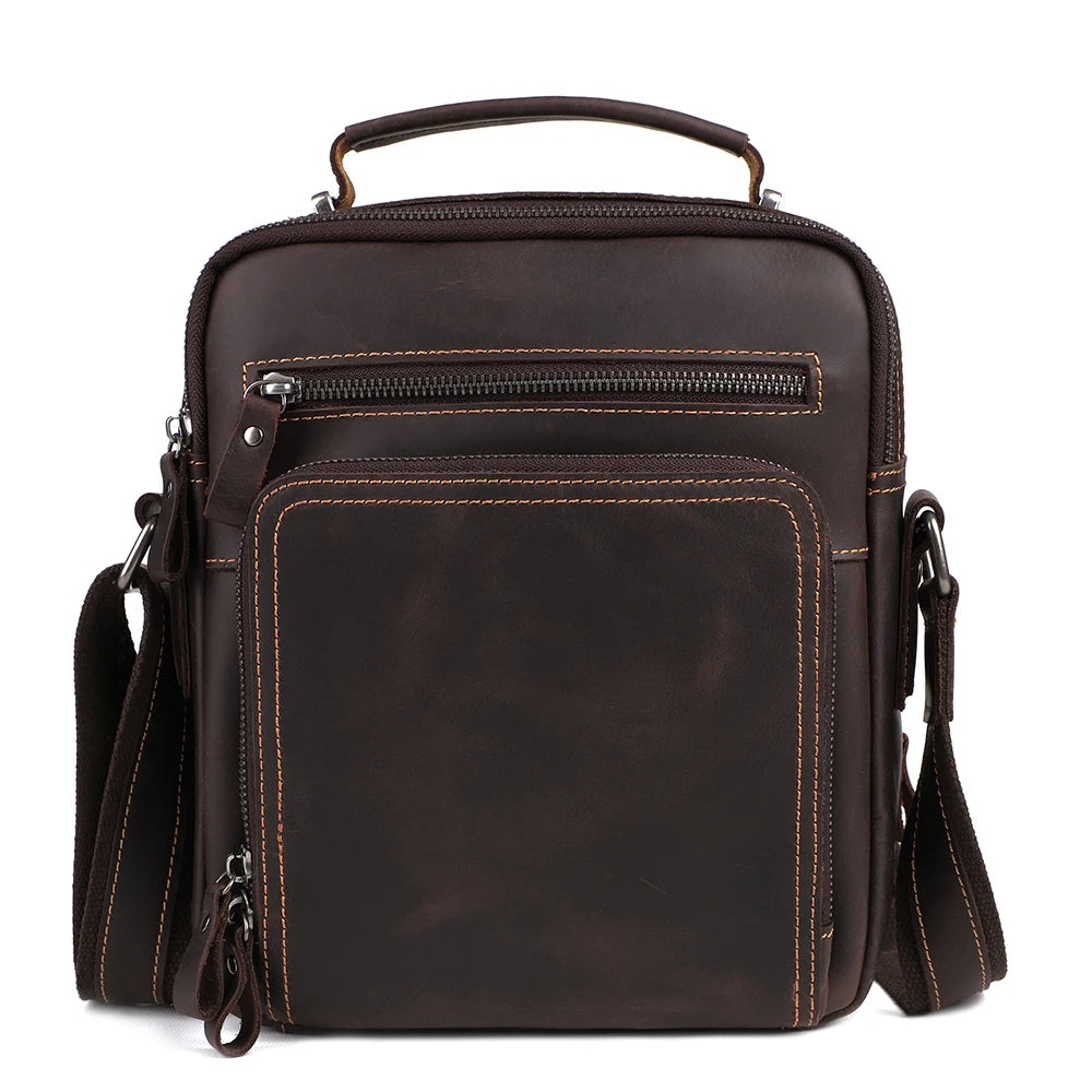 JOYIR New Genuine Leather Men Vintage Handbags Small Flap Men's Shoulder Bag Casual Office Messenger Bags Fashion Crossbody Bag - Premium from eprolo - Just $73.46! Shop now at Handbags Specialist Headquarter