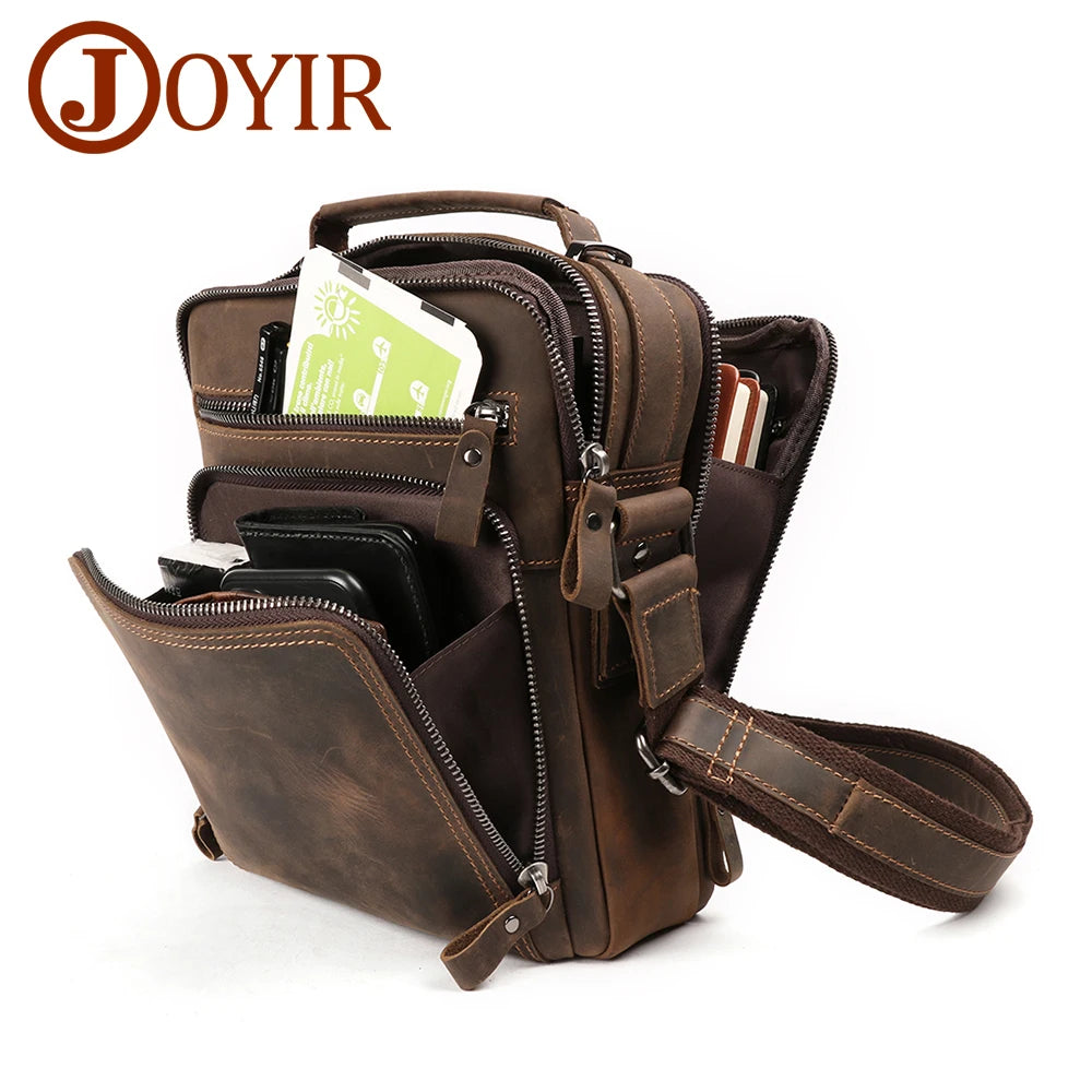 JOYIR New Genuine Leather Men Vintage Handbags Small Flap Men's Shoulder Bag Casual Office Messenger Bags Fashion Crossbody Bag - Premium from eprolo - Just $73.46! Shop now at Handbags Specialist Headquarter