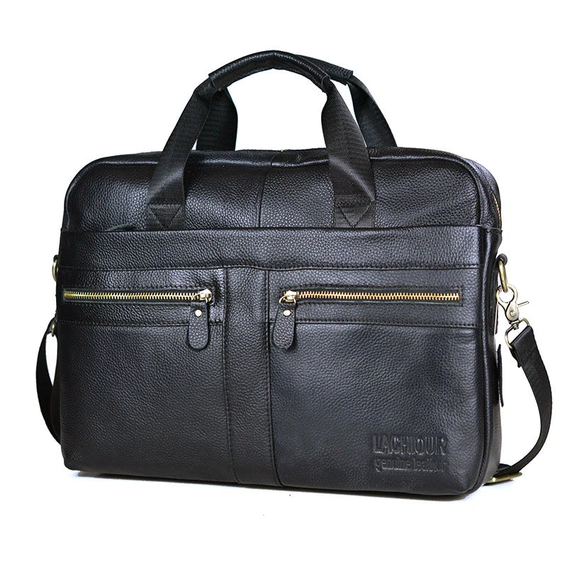 Men Genuine Leather Handbags Casual Leather Laptop Bags Male Business Travel Messenger Bags Men's Crossbody Shoulder Bag - Premium from LACHIOUR Store - Just $169.99! Shop now at Handbags Specialist Headquarter