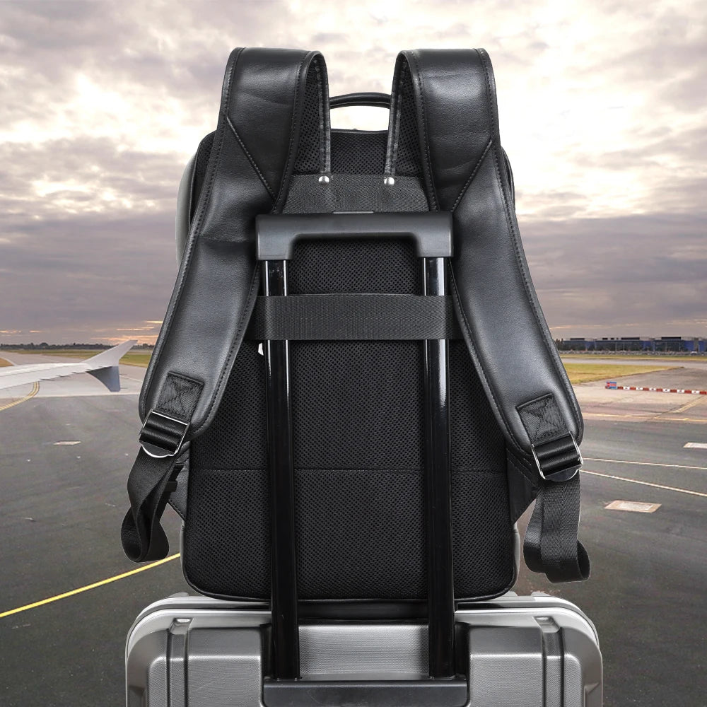 New Design Fashion Business Style Cowhide Computer Backpack Leather Stylish Laptop Bag High Quantity Leather Back Pack - Premium Backpack Bags from Handbags Specialist Headquarter - Just $165.99! Shop now at Handbags Specialist Headquarter