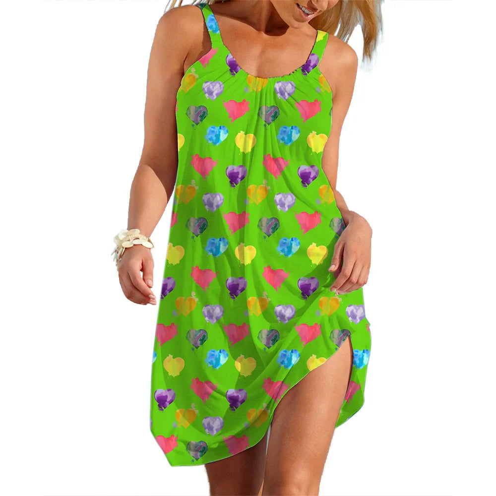 Women's Slip Dress Heart Shape Casual Beach Clothes Summer Woman Seaside Skirt Streetwear Lady Soft Dresses Sleevesless Tops - Premium from Shop1103877602 Store - Just $25.99! Shop now at Handbags Specialist Headquarter