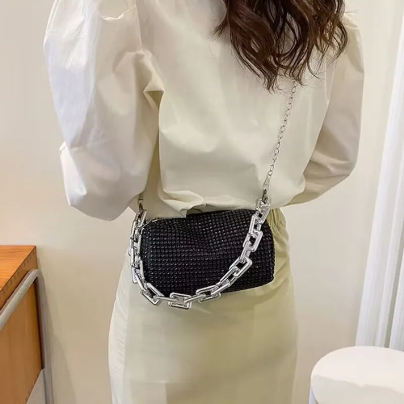 Rhinestone Bucket Bag - Glittering Evening Accessory - Premium Crossbody Bags from Shop1103841340 Store - Just $19.49! Shop now at Handbags Specialist Headquarter