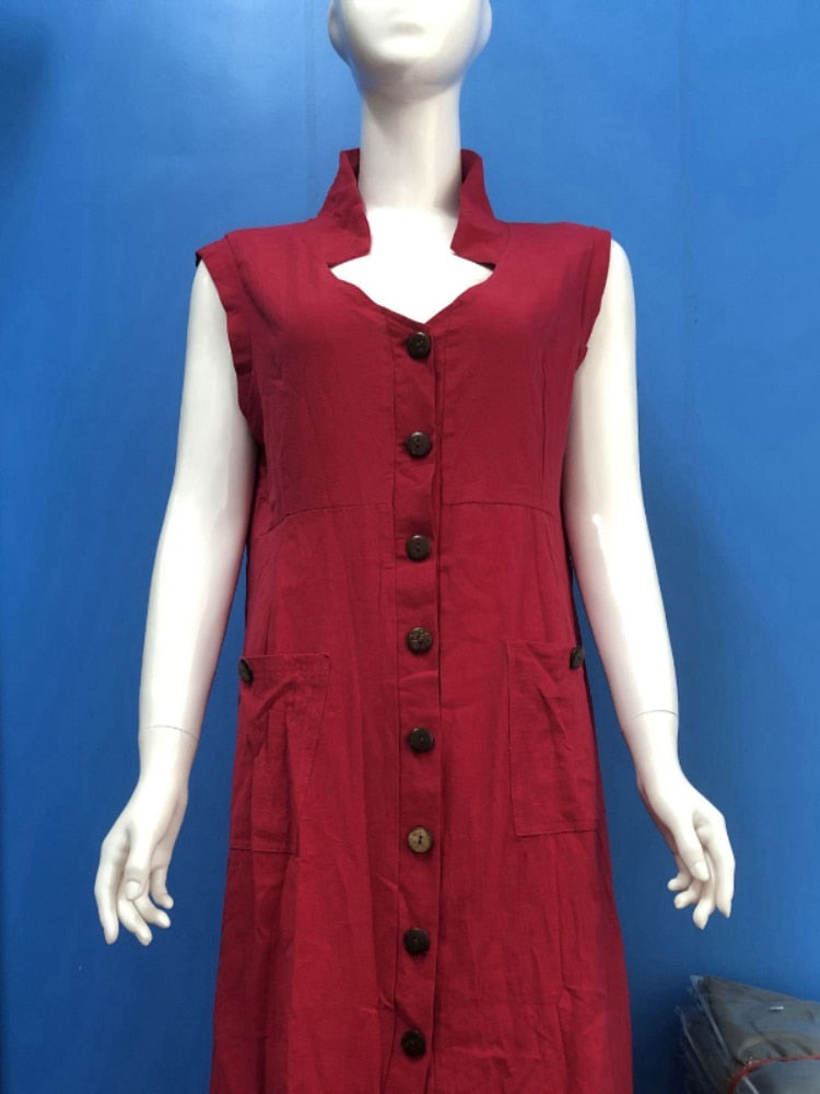 Vintage Fashion Loose Comfortable V-neck Dresses - Premium from Shop1103664268 Store - Just $29.99! Shop now at Handbags Specialist Headquarter